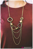 Paparazzi "Wonderful Crazy Night" Brass Necklace & Earring Set Paparazzi Jewelry