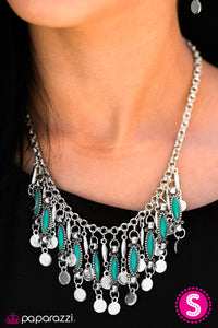 Paparazzi "Wonderfully Wild" Blue Necklace & Earring Set Paparazzi Jewelry