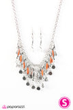 Paparazzi "Wonderfully Wild" Orange Necklace & Earring Set Paparazzi Jewelry