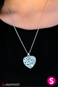 Paparazzi "Work Of HEART" Blue Necklace & Earring Set Paparazzi Jewelry