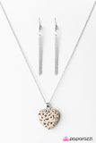 Paparazzi "Work Of HEART" Brown Necklace & Earring Set Paparazzi Jewelry