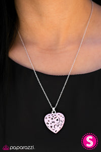 Paparazzi "Work Of HEART" Pink Necklace & Earring Set Paparazzi Jewelry