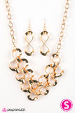 Paparazzi "Work, Play, and Slay" Gold Necklace & Earring Set Paparazzi Jewelry