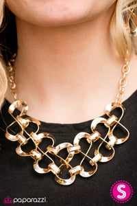 Paparazzi "Work, Play, and Slay" Gold Necklace & Earring Set Paparazzi Jewelry