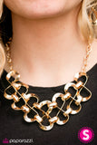 Paparazzi "Work, Play, and Slay" Gold Necklace & Earring Set Paparazzi Jewelry