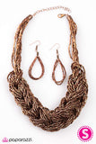 Paparazzi "WRAP Battle" Copper Necklace & Earring Set Paparazzi Jewelry