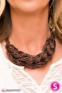 Paparazzi "WRAP Battle" Copper Necklace & Earring Set Paparazzi Jewelry