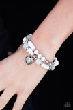 Paparazzi "Writing My Own Love Story" White Bracelet Paparazzi Jewelry