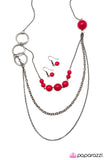 Paparazzi "You Are Crimping My Style" Red Necklace & Earring Set Paparazzi Jewelry