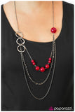 Paparazzi "You Are Crimping My Style" Red Necklace & Earring Set Paparazzi Jewelry