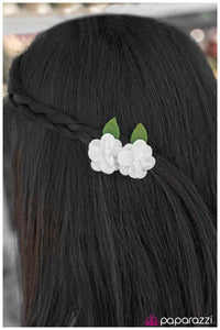 Paparazzi "Young Hearts Run Free" White Hair Clip Paparazzi Jewelry