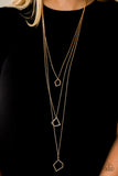 Paparazzi "Youre GEO-ing Down!" Gold Necklace & Earring Set Paparazzi Jewelry